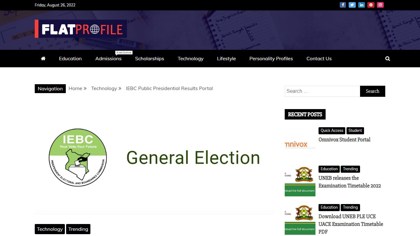 IEBC Public Presidential Results Portal 2022 | Check Live Streaming